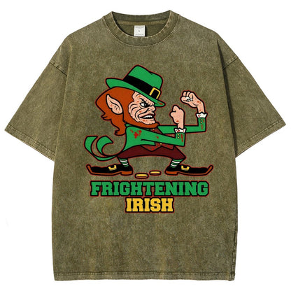 Frightening Irish- St. Patrick's Day Vintage Distressed T-shirt