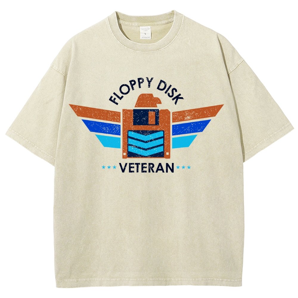 Floppy Disk Veteran Vintage Distressed T-shirt