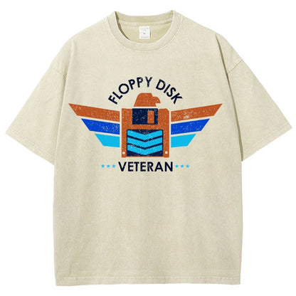 Floppy Disk Veteran Vintage Distressed T-shirt