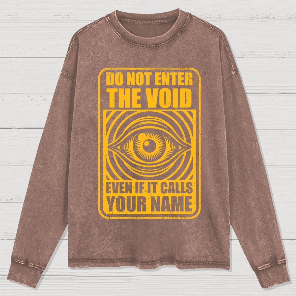 Horror Signs Call Void Washed Long Sleeve Tee