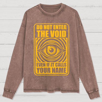 Horror Signs Call Void Washed Long Sleeve Tee