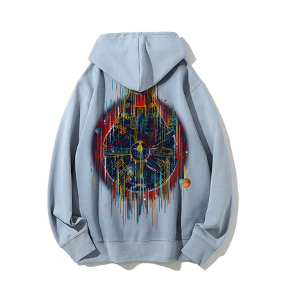The Neon Falcon Printed Back Cotton Hoodie