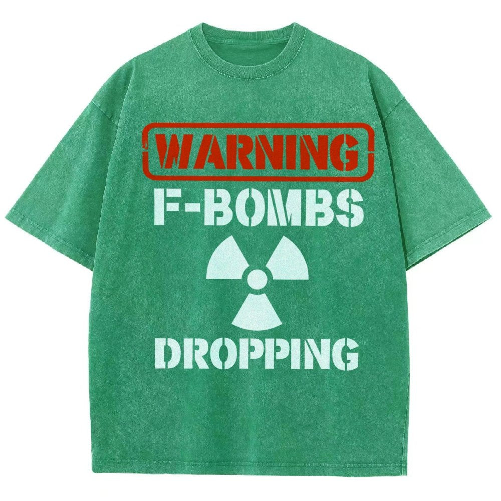 Warning F Bombs Dropping Vintage Distressed T-shirt
