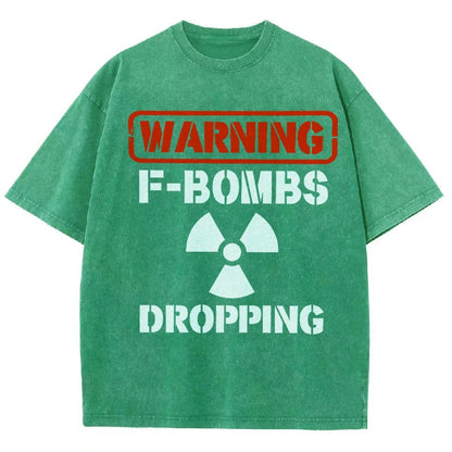 Warning F Bombs Dropping Vintage Distressed T-shirt