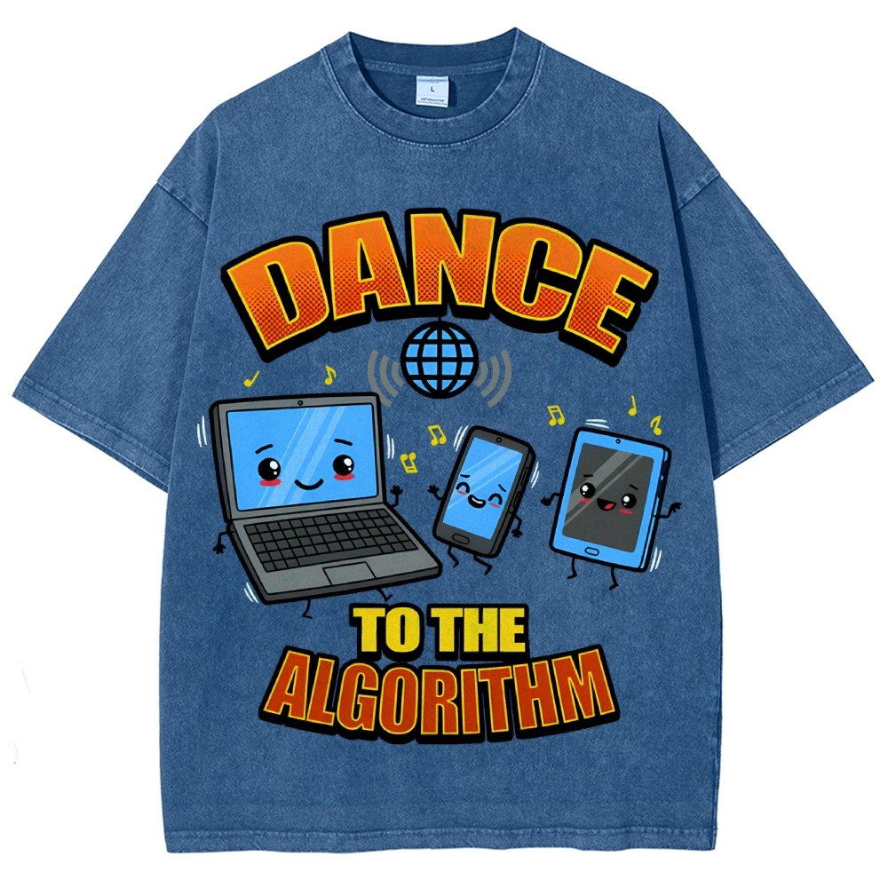 Dance To The Algorithm Funny Vintage Distressed T-shirt