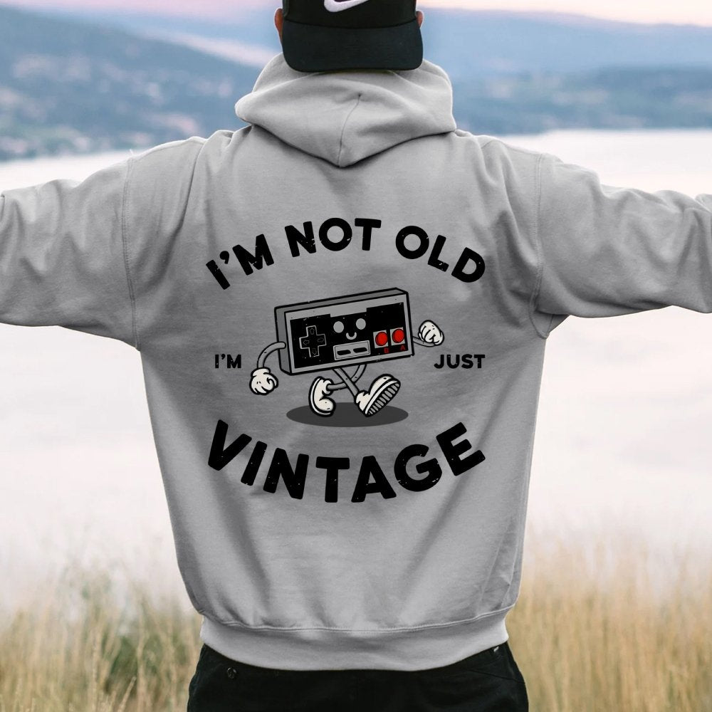 I'm Not Old Printed Back Unisex Cotton Hoodie