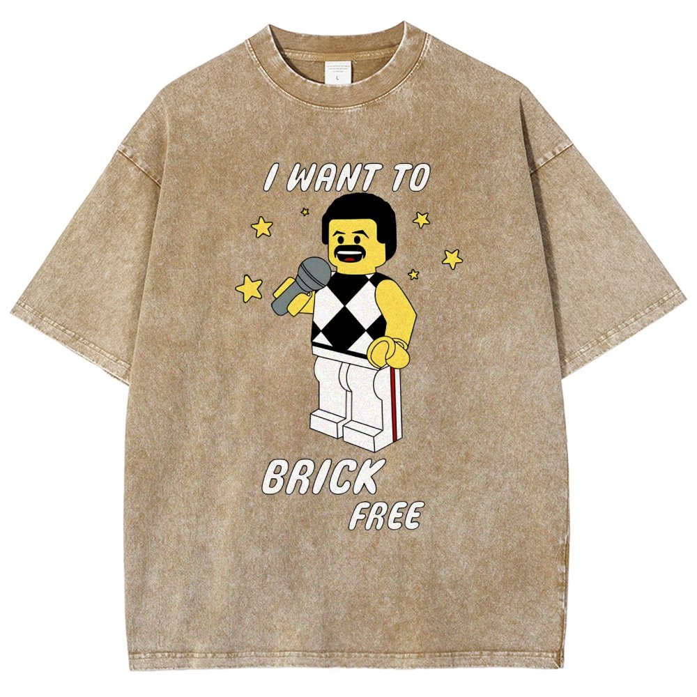 I Want To Brick Free Vintage Distressed T-shirt