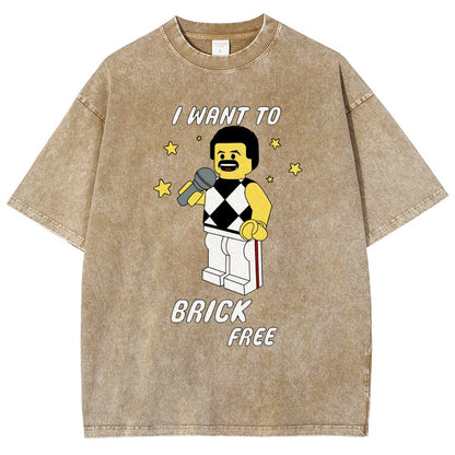 I Want To Brick Free Vintage Distressed T-shirt