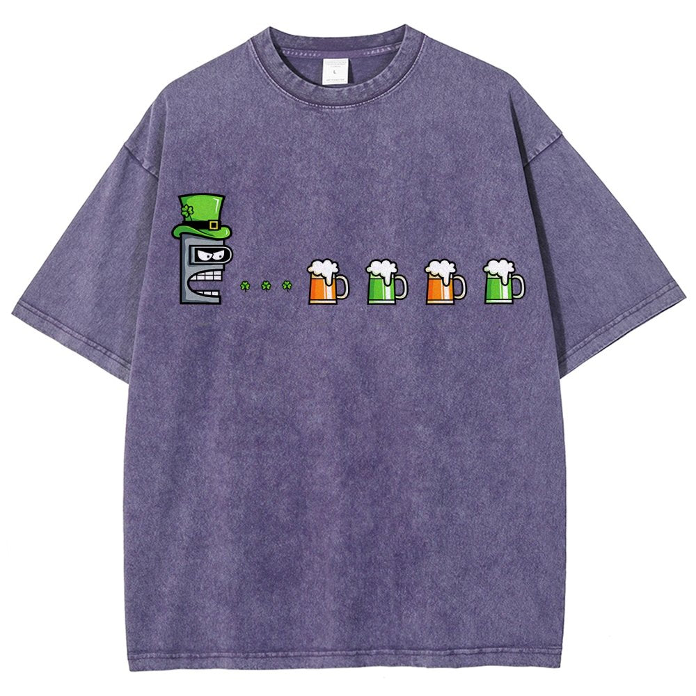St. Patty’s Robot Vintage Distressed T-shirt