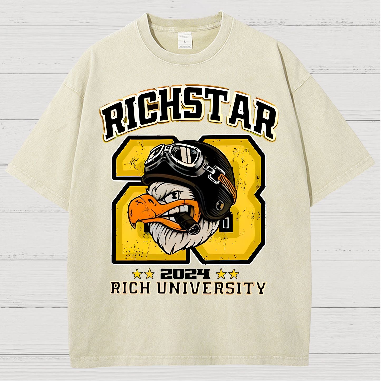 Rich Star Graphic Print Vintage Distressed T-shirt