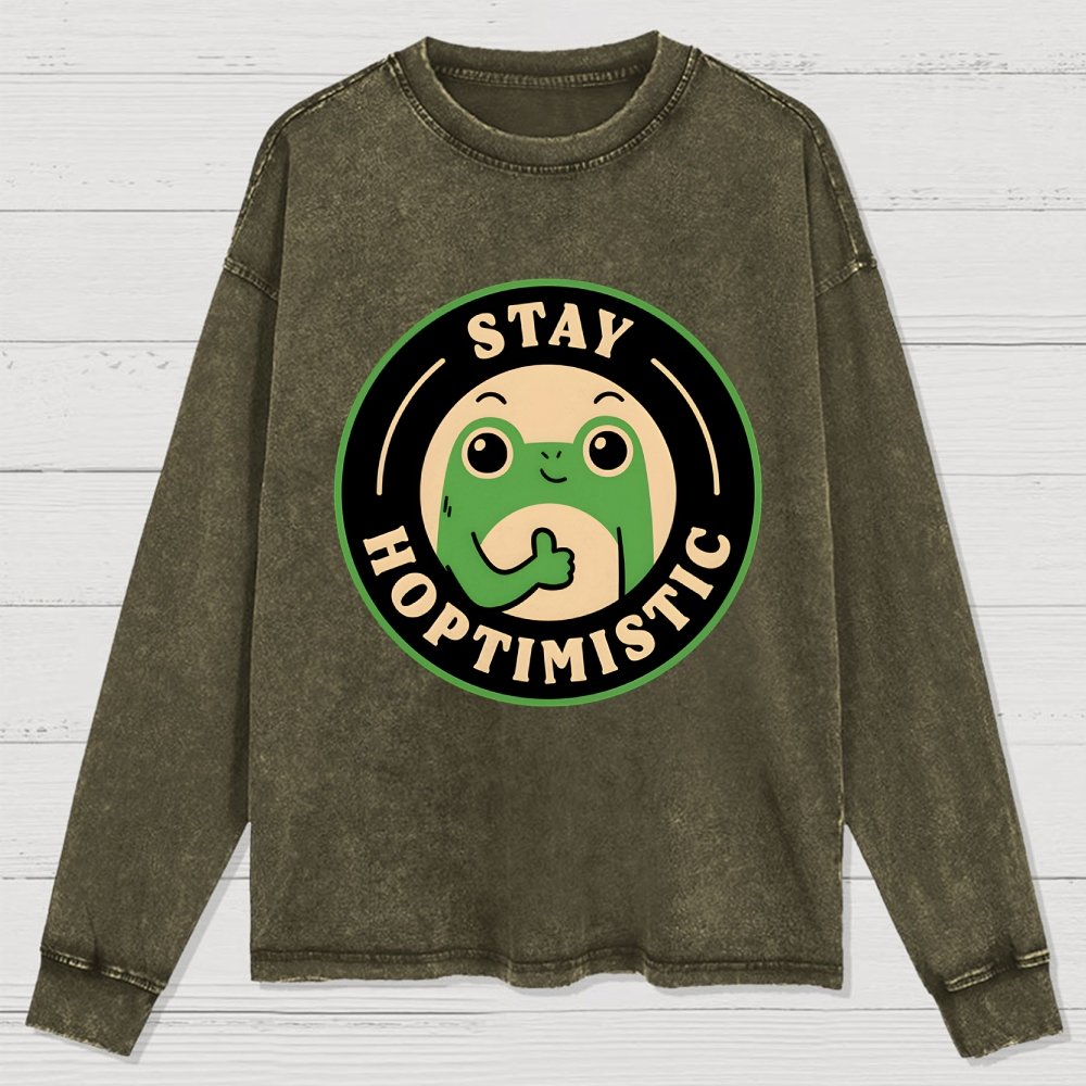 Stay Hoptimistic Washed Long Sleeve Tee