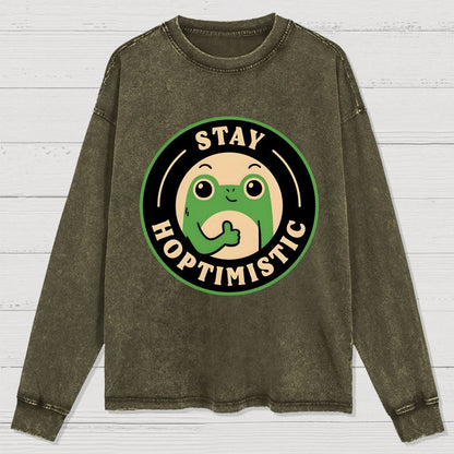 Stay Hoptimistic Washed Long Sleeve Tee