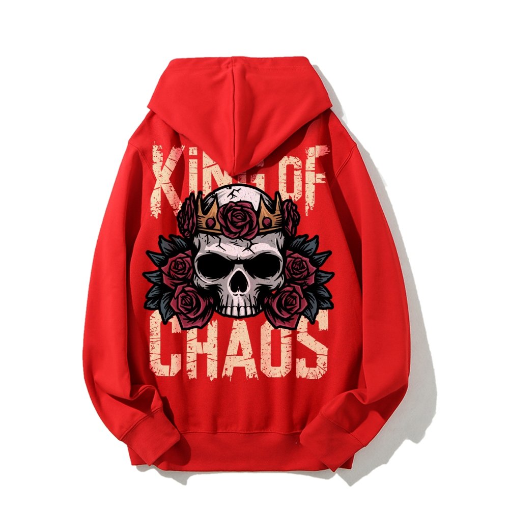 King Of Chaos Printed Back Cotton Hoodie