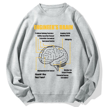 Engineers Brain Funny Sarcastic Engineering Geek Cotton Sweatshirt