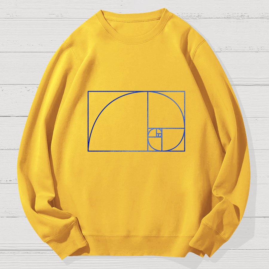 Distressed Fibonacci Spiral Geek Cotton Sweatshirt