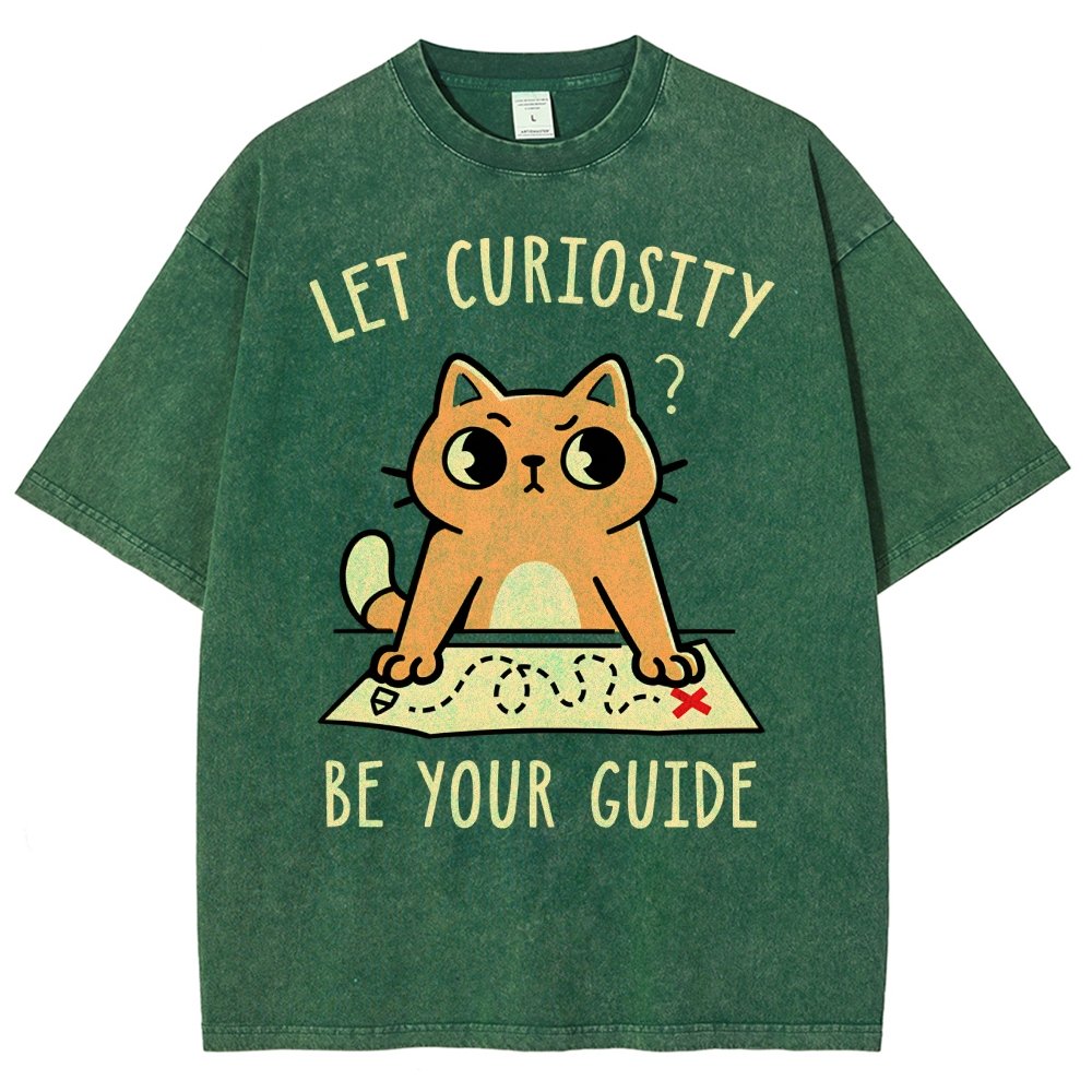 Let Curiosity Be Your Guide Vintage Distressed T-shirt