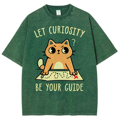 Let Curiosity Be Your Guide Vintage Distressed T-shirt
