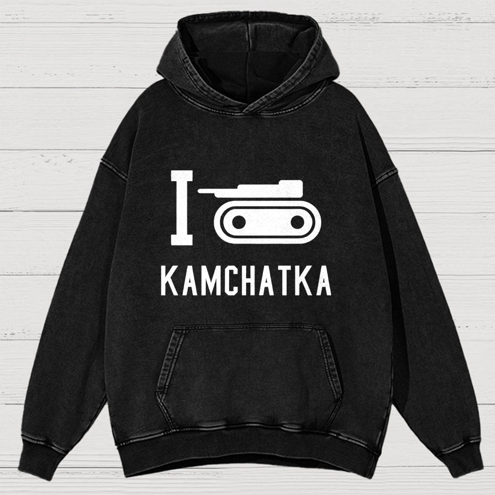 I Love Kamchatka  Vintage Distressed Hoodie