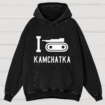 I Love Kamchatka  Vintage Distressed Hoodie