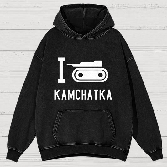 I Love Kamchatka  Vintage Distressed Hoodie