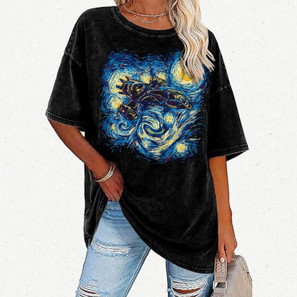 Starry Flight Vintage Distressed T-shirt