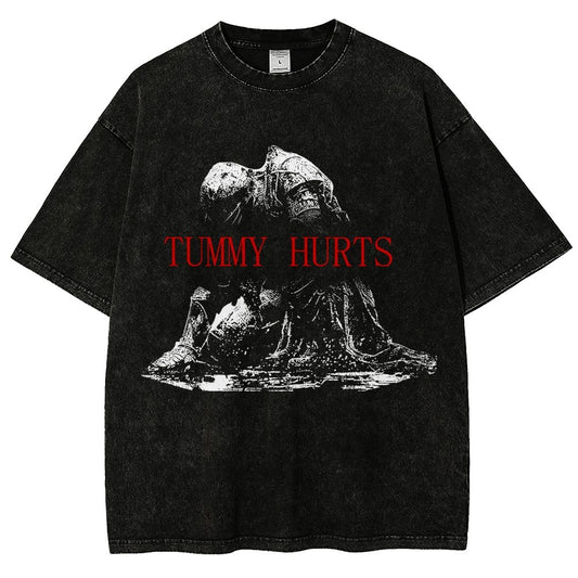 Retro Tummy Hurts Vintage Distressed T-shirt