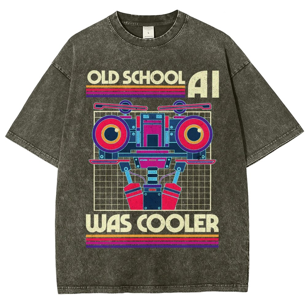 Old School AI Was Cooler Vintage Distressed T-shirt
