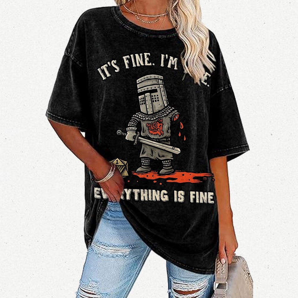 Its Fine Im Fine Everything Is Fine  Vintage Distressed T-shirt