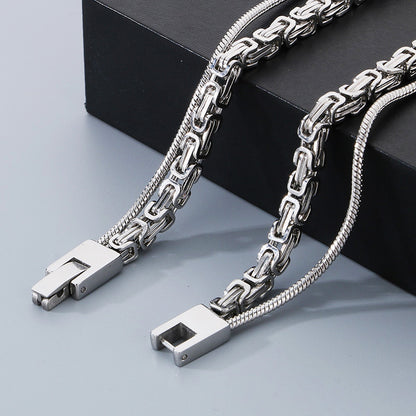 Stainless Steel Double - Layer Necklace | Hide Stories in “Minimalist Blank”