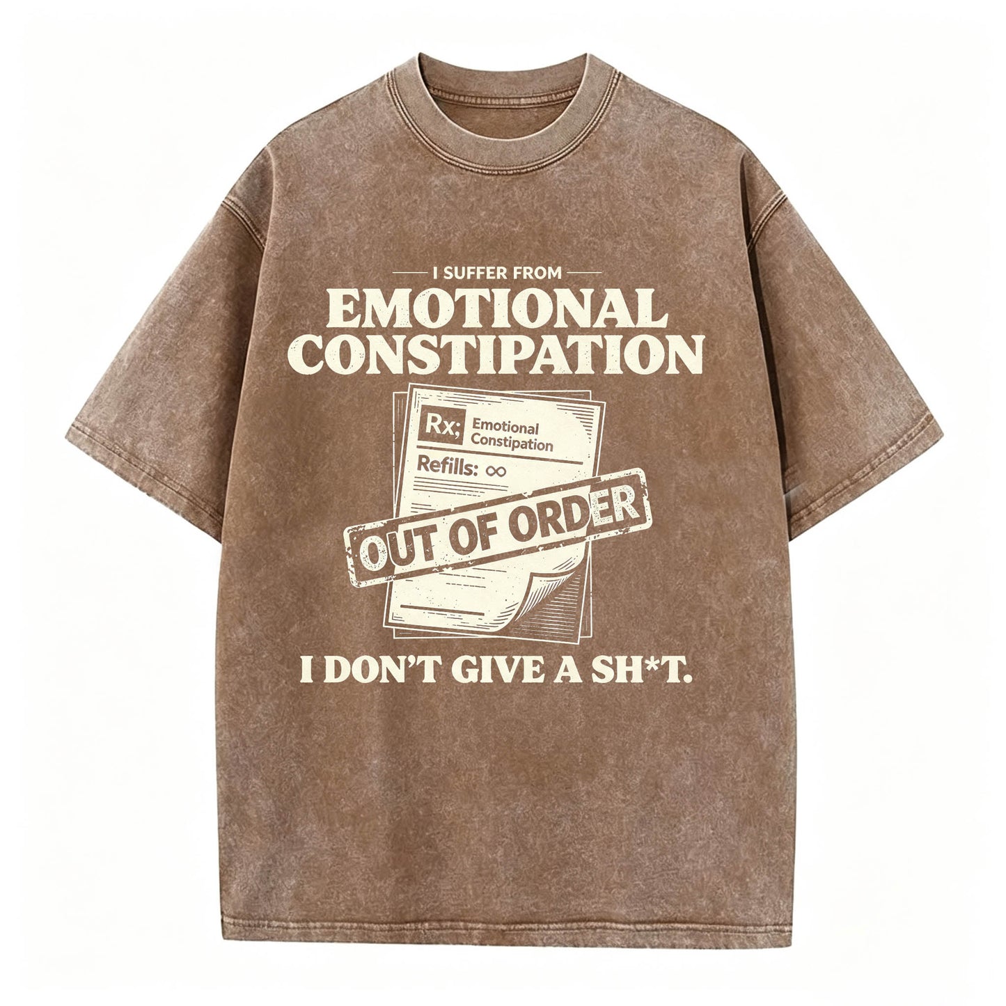 Emotional Constipation Vintage Washed Graphic Tee | Sarcastic Unisex T-Shirt