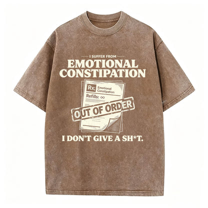 Emotional Constipation Vintage Washed Graphic Tee | Sarcastic Unisex T-Shirt