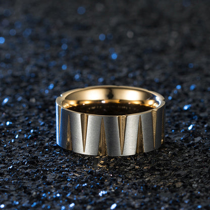 Iridescent Geometric - Cut Stainless Steel Ring