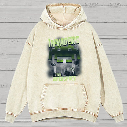 Invaders From Outer Space Vintage Distressed Hoodie