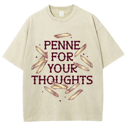 Penne For Your Thoughts Vintage Distressed T-shirt