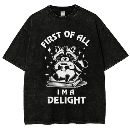 First Of All I'm A Delight Vintage Distressed T-shirt