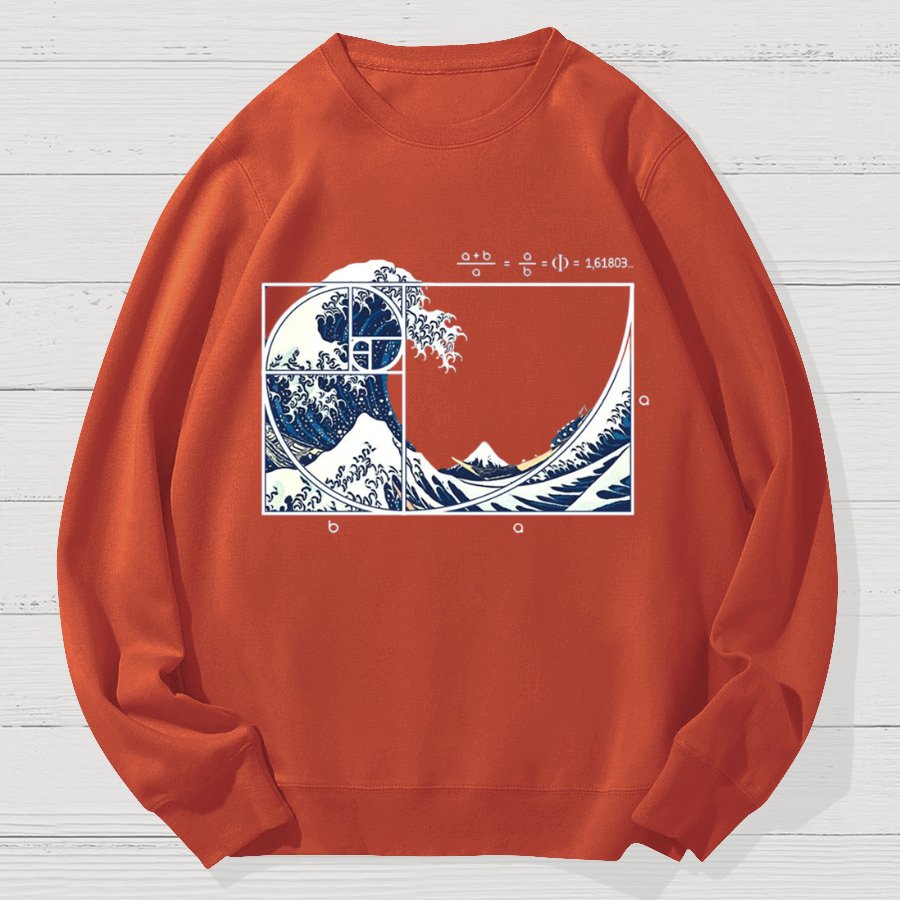 The Great Fibonacci Wave Science Geek Cotton Sweatshirt