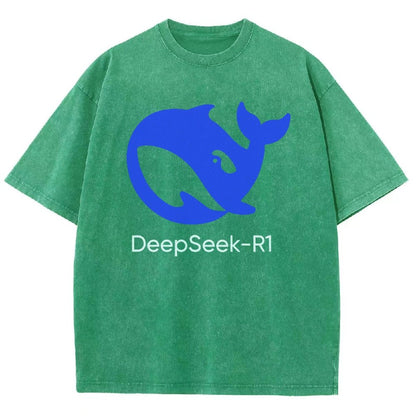 DeepSeek-R1 Icon Vintage Distressed T-shirt