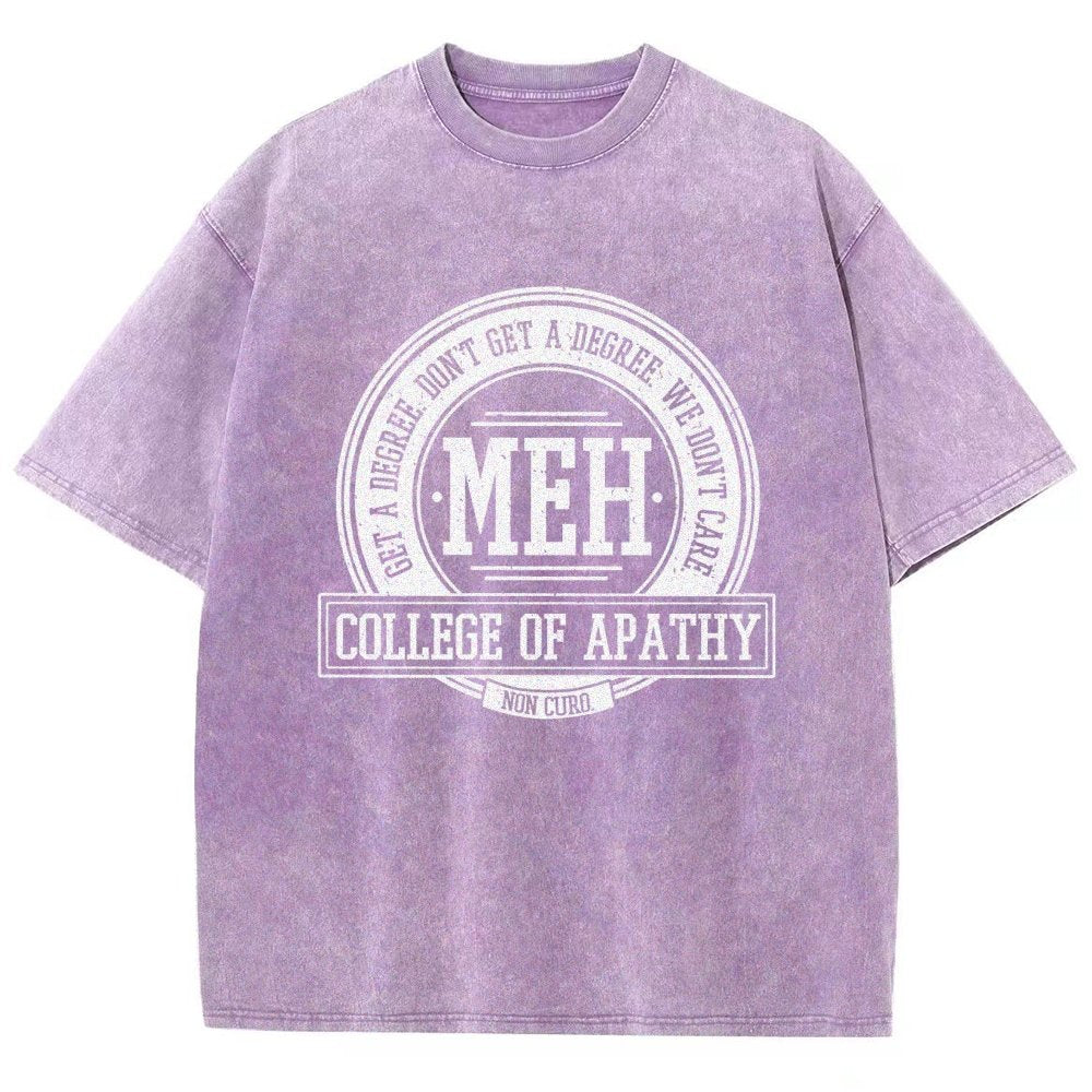 College of Apathy Vintage Distressed T-shirt