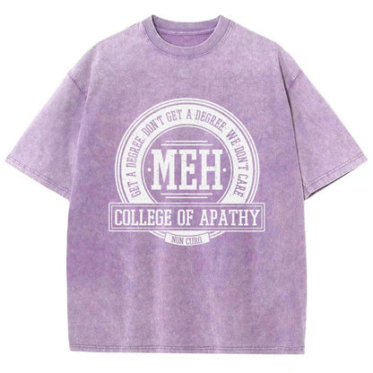 College of Apathy Vintage Distressed T-shirt