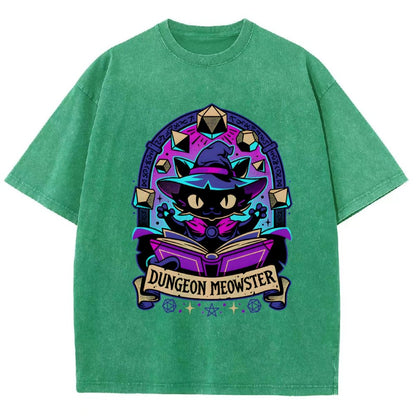 Feline Dungeon Keeper Meowster Vintage Distressed T-shirt