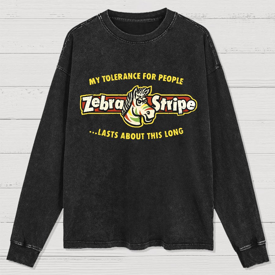 Zebra Fruit Stripe Gum Washed Long Sleeve Tee