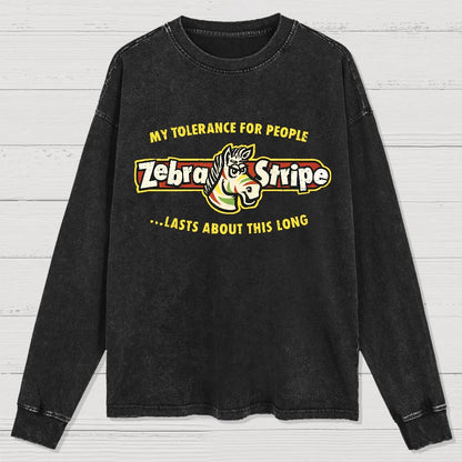Zebra Fruit Stripe Gum Washed Long Sleeve Tee