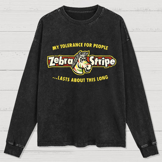 Zebra Fruit Stripe Gum Washed Long Sleeve Tee