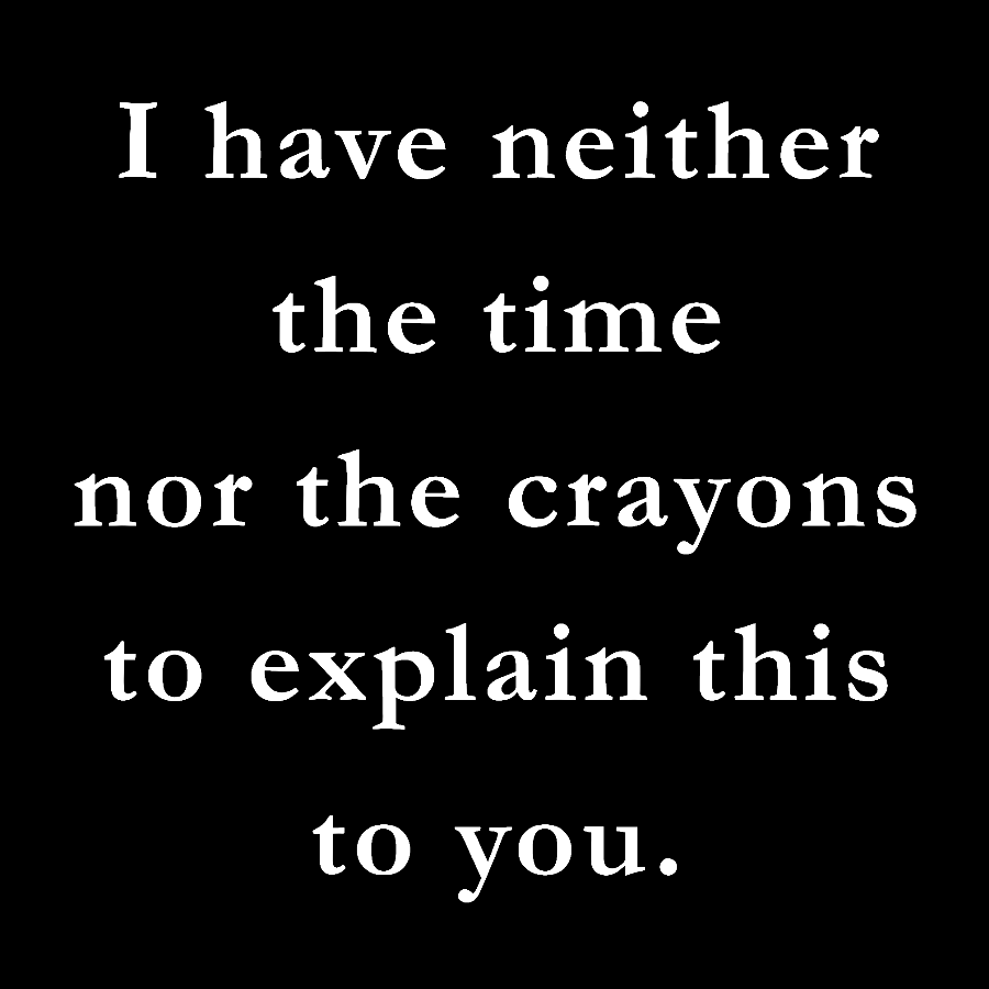 I Have Neither The Time Nor The Crayons To Explain This To You Geek T-Shirt