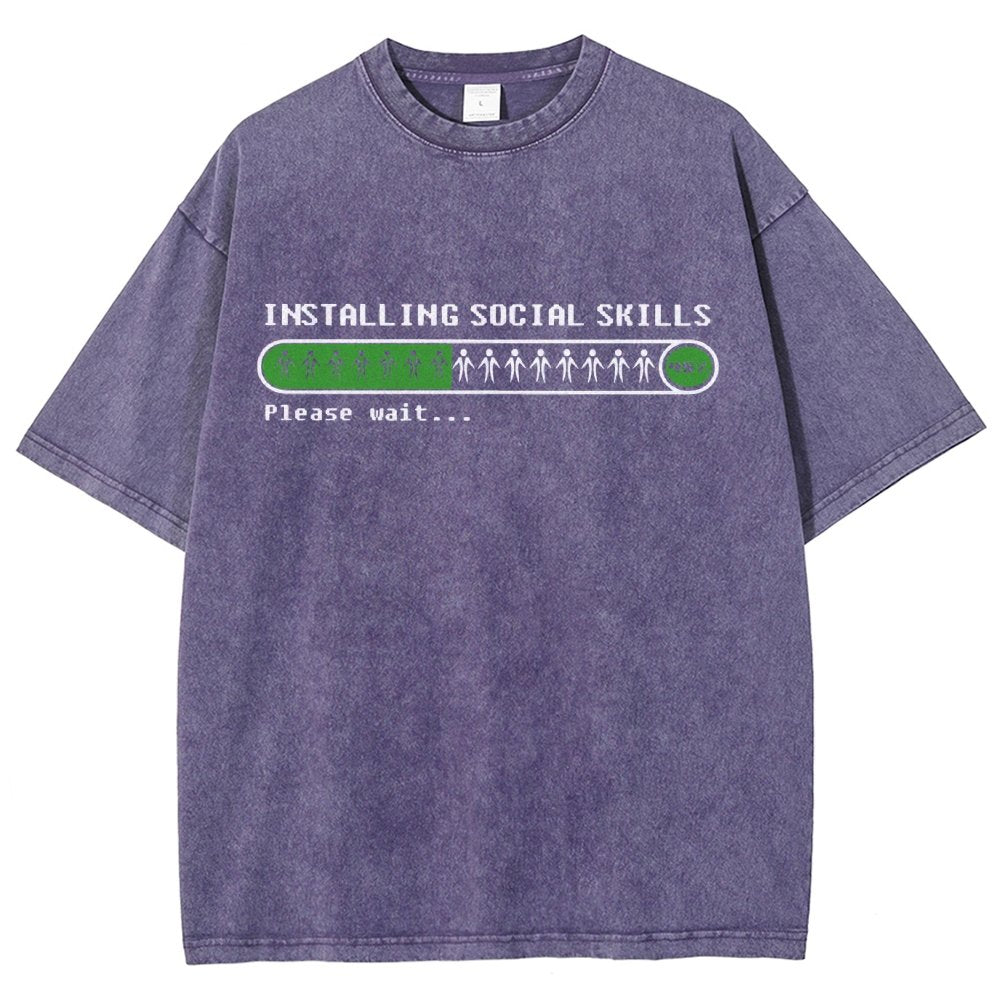 Funny Installing social skills Vintage Distressed T-shirt