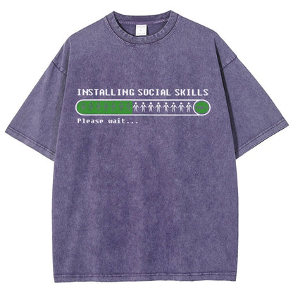 Funny Installing social skills Vintage Distressed T-shirt