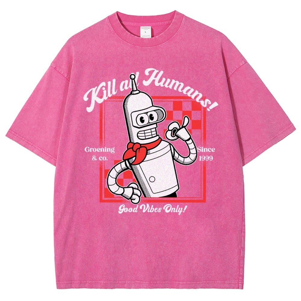 Kill All Humans Vintage Distressed T-shirt