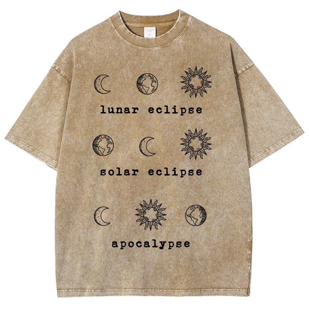 Lunar Eclipse Solar Eclipse Apocalypse Vintage Distressed T-shirt