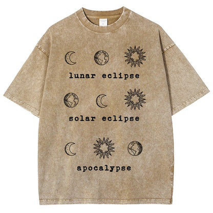 Lunar Eclipse Solar Eclipse Apocalypse Vintage Distressed T-shirt