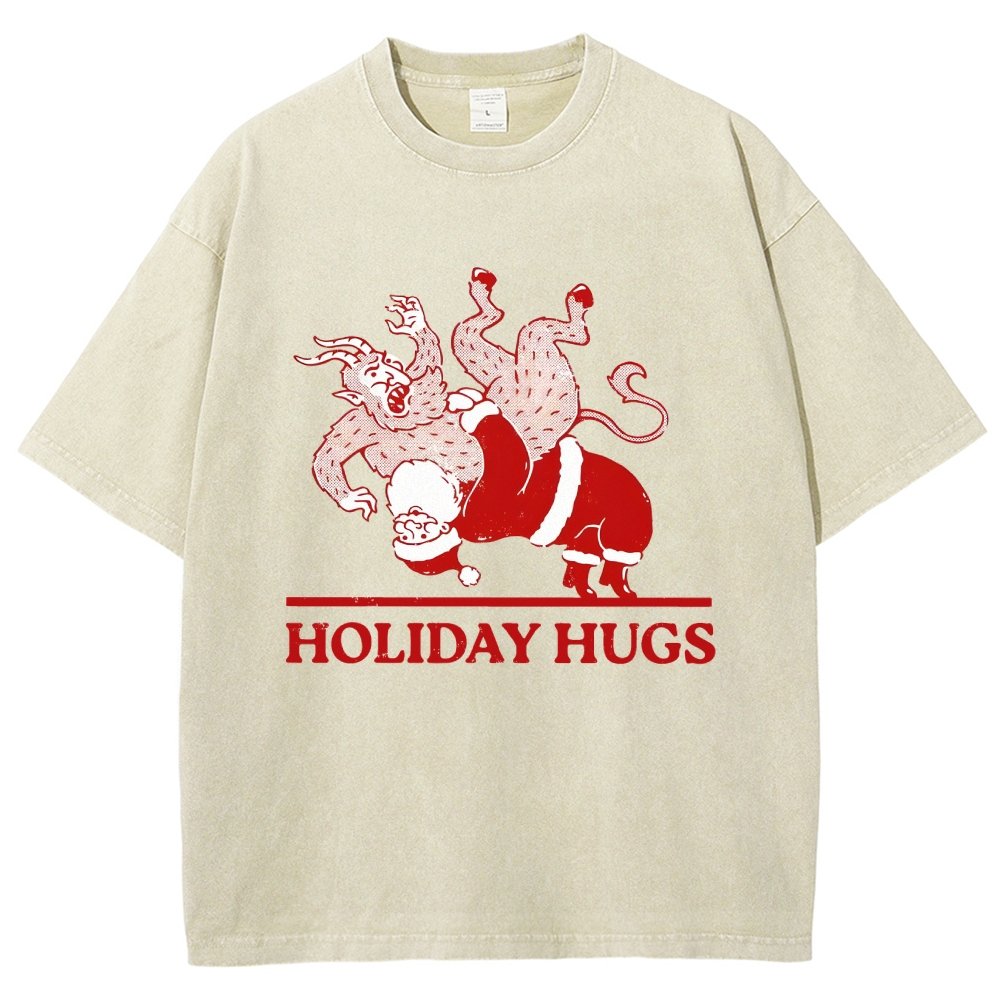 Holiday Hugs Vintage Distressed T-shirt